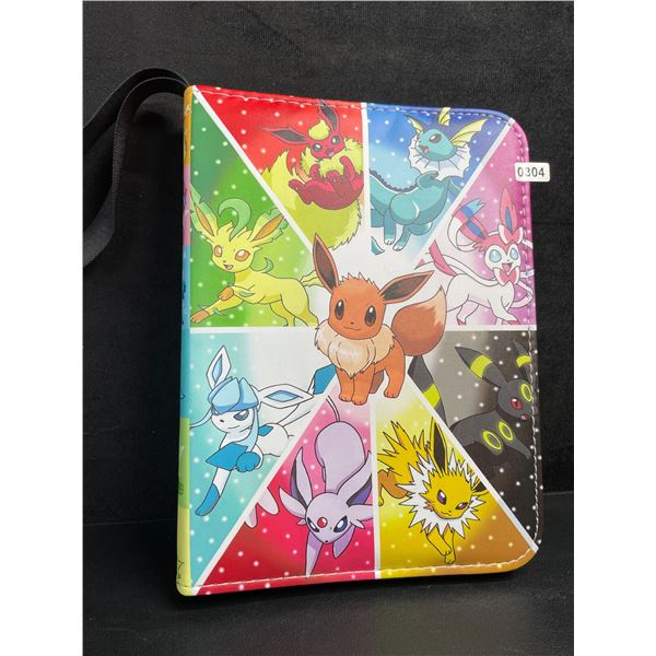 Pokemon Eeveelutions Premium Leather Card Storage Binder - Holds 400 Cards; Zipper Design - New