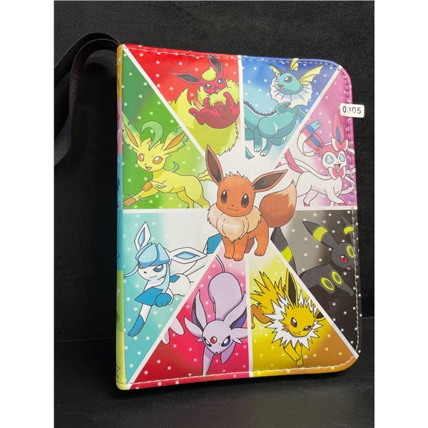 Pokemon Eeveelutions Premium Leather Card Storage Binder - Holds 400 Cards; Zipper Design - New