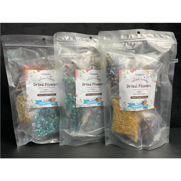3 Bags of Dried Flowers for DIY Candle/Soap Making/Bath/Beauty Products (10 Kinds Per Pack) New