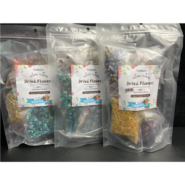 3 Bags of Dried Flowers for DIY Candle/Soap Making/Bath/Beauty Products (10 Kinds Per Pack) New