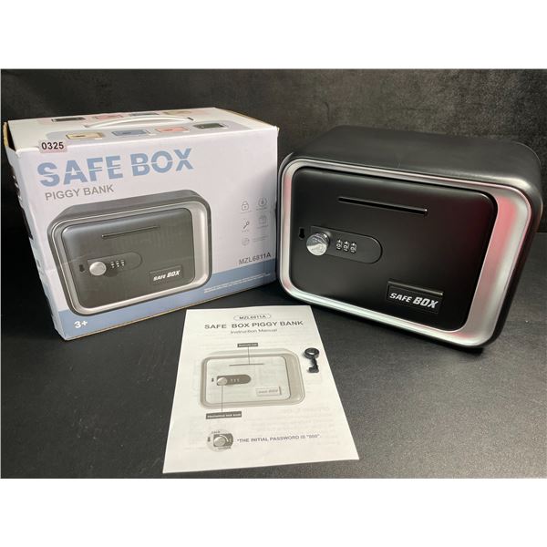 Safe Box/Keepsake Piggy Bank Box with Key/Passcode (Black) Money Safe for Kids - New