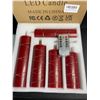 Image 7 : 5-Pack of LED Flameless Candles with Fairy String Light Design/Dancing Flame; Remote Control (Red)