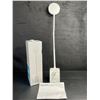 Image 1 : Flexible 20" LED Reading Light with Plug & Socket (Great for Nightstands/Behind Beds) White - New