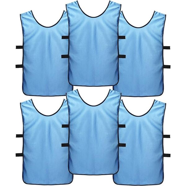 6-Pack of Scrimmage Vests/Sports Vests for Youth and Adults - New