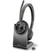 Image 1 : Poly Voyager 4320 UC Wireless Headset & Charge Stand - Stereo Headphones w/ Noise-Canceling Boom