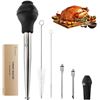 Image 1 : Lot of 4 JY Cookment Stainless Steel Turkey Basters/Syringes for Cooking with Cleaning Brush - New
