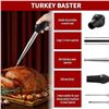 Image 7 : Lot of 4 JY Cookment Stainless Steel Turkey Basters/Syringes for Cooking with Cleaning Brush - New