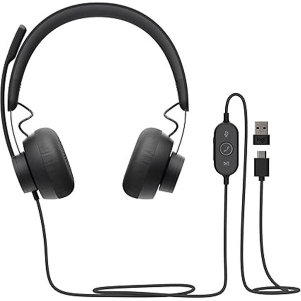 Logitech Zone Wired USB-C Headset with USB-A Adapter; Microsoft Teams Certified - New (Dmg Box)