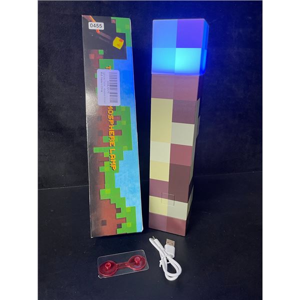 Minecraft Light-Up Wall Torch Lamp - USB-Rechargeable; Multi-Color Effects - New