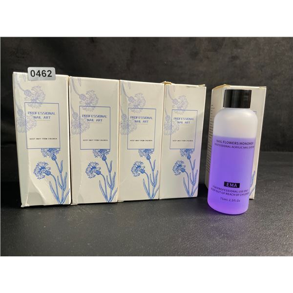 5 Boxes of Acrylic Nail Monomer Liquid for Applying Acrylic Nails (75ml Each) - New