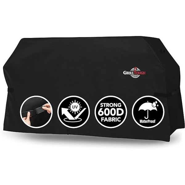 GrillTough Heavy-Duty Griddle/BBQ Cover (64" x 22.5" x 35") Durable, Wind-Resistant - New