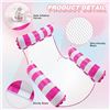 Image 7 : 2-Pack of Inflatable Pool Float Lounge Chairs/Water Pool Float Hammocks - Blue/Pink - New