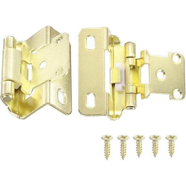 20PCS Cabinet Door Hinges; 1/2" Overlay Door Hinges; Self-Closing Design (Gold) - New