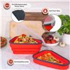 Image 4 : Lot of 2 Collapsible Pizza Pack Reusable Pizza Storage Containers  - New
