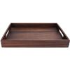 Image 1 : Solid Walnut Wood Tray - Rectangular Japanese Style Tea Tray - 13.4" x 9.1" - New