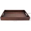 Image 2 : Solid Walnut Wood Tray - Rectangular Japanese Style Tea Tray - 13.4" x 9.1" - New