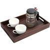 Image 3 : Solid Walnut Wood Tray - Rectangular Japanese Style Tea Tray - 13.4" x 9.1" - New