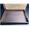 Image 7 : Solid Walnut Wood Tray - Rectangular Japanese Style Tea Tray - 13.4" x 9.1" - New
