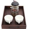 Image 8 : Solid Walnut Wood Tray - Rectangular Japanese Style Tea Tray - 13.4" x 9.1" - New