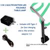 Image 3 : Folding 5-in-1 LED Desk Lamp with Wireless Charging, Alarm Clock, & USB Port - New in Box