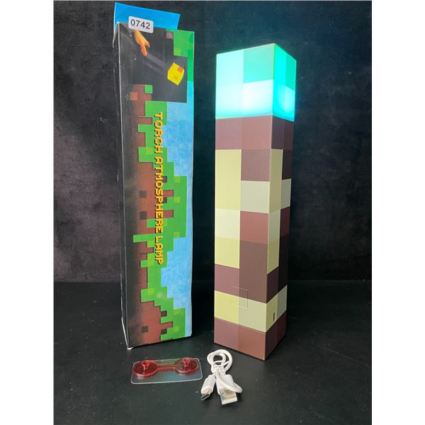 Minecraft Multi-Color Light-Up Wall Torch Lamp - USB-Rechargeable; Multi-Color Effects - New