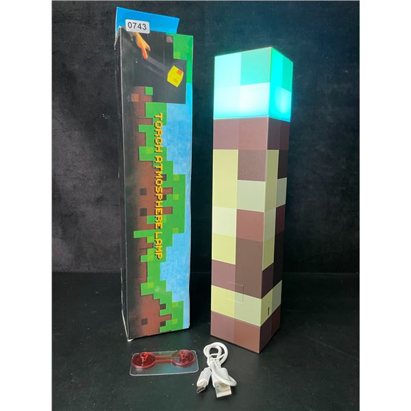Minecraft Multi-Color Light-Up Wall Torch Lamp - USB-Rechargeable; Multi-Color Effects - New