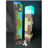 Image 1 : Minecraft Multi-Color Light-Up Wall Torch Lamp - USB-Rechargeable; Multi-Color Effects - New