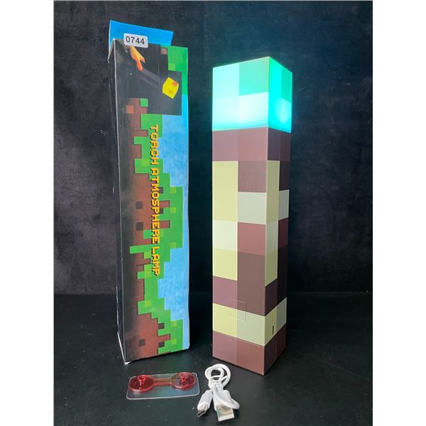 Minecraft Multi-Color Light-Up Wall Torch Lamp - USB-Rechargeable; Multi-Color Effects - New