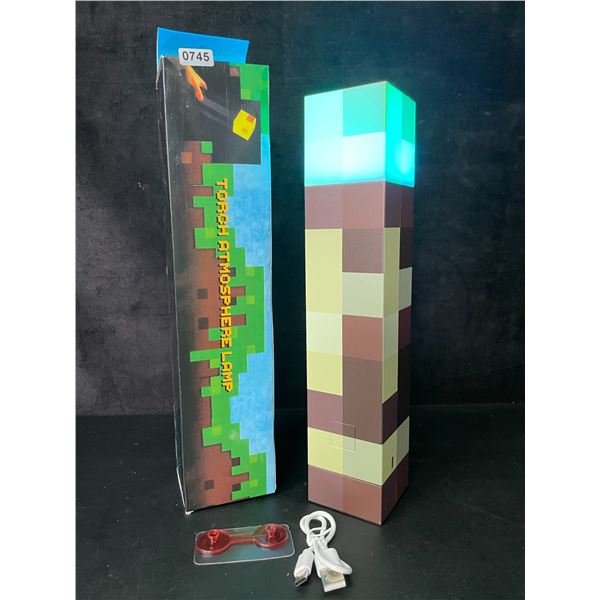 Minecraft Multi-Color Light-Up Wall Torch Lamp - USB-Rechargeable; Multi-Color Effects - New