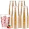 Image 1 : 100PCS Gold Glitter Plastic Disposable Cups/Party Cups (10oz) - New in Box