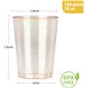 Image 5 : 100PCS Gold Glitter Plastic Disposable Cups/Party Cups (10oz) - New in Box