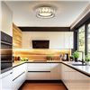 Image 11 : LED 11-Inch Dimmable Black Crystal Flush Mount Ceiling Light Fixture; Modern Round Design - NEW