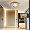 Image 2 : LED 11-Inch Dimmable Black Crystal Flush Mount Ceiling Light Fixture; Modern Round Design - NEW