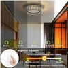 Image 3 : LED 11-Inch Dimmable Black Crystal Flush Mount Ceiling Light Fixture; Modern Round Design - NEW