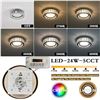 Image 4 : LED 11-Inch Dimmable Black Crystal Flush Mount Ceiling Light Fixture; Modern Round Design - NEW
