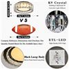 Image 5 : LED 11-Inch Dimmable Black Crystal Flush Mount Ceiling Light Fixture; Modern Round Design - NEW