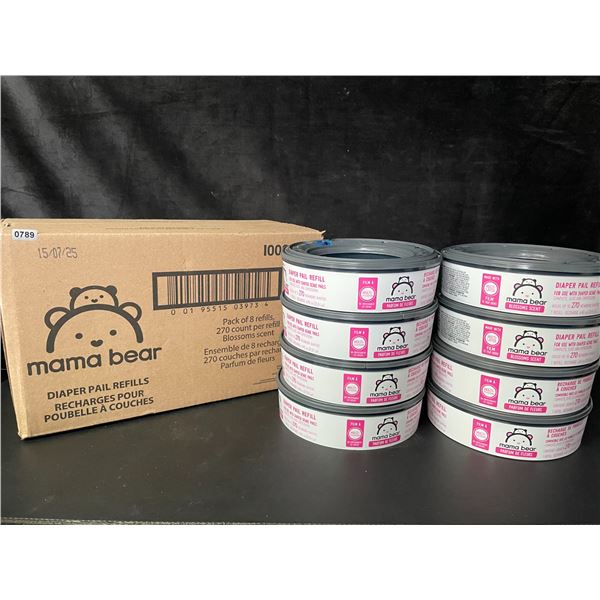 MamaBear 8-Pack Diaper Genie Pail Refills (270 Count Per Refill) Blossoms Scent - New