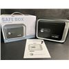 Image 1 : Safe Box/Keepsake Piggy Bank Box with Key/Passcode (Black) Money Safe for Kids - New