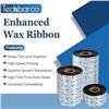 Image 2 : Box of 6 Rolls Thermal Transfer Ribbon (4.33" x 984') Black Industrial Barcode Label Printer Ribbon
