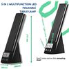 Image 2 : Folding 5-in-1 LED Desk Lamp with Wireless Charging, Alarm Clock, & USB Port - New in Box