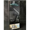 Image 7 : Folding 5-in-1 LED Desk Lamp with Wireless Charging, Alarm Clock, & USB Port - New in Box