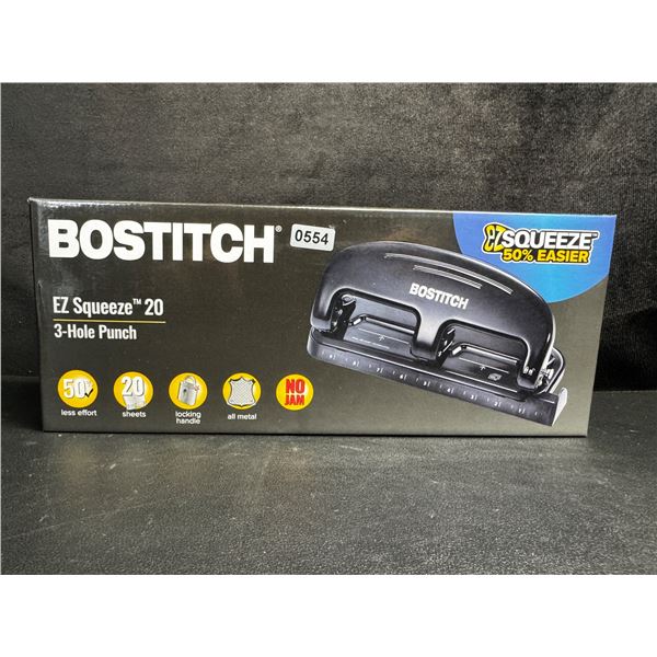 Bostitch EZ Squeeze 20 Page 3-Hole Punch - NEW!