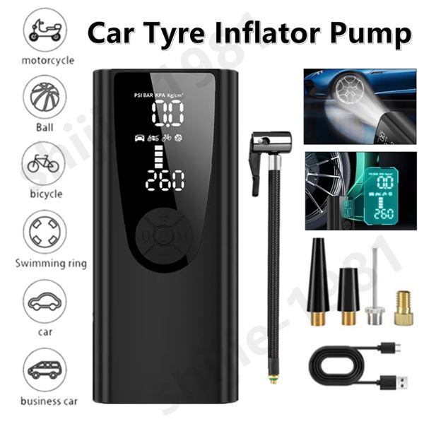 Portable Rechargeable Tire Inflator/Air Pump - Cordless Powerbank/Tire Pump with LED Screen - New!