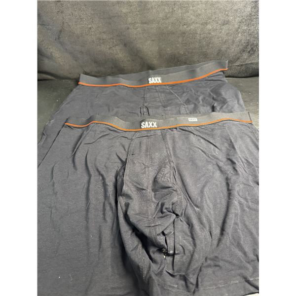 2-Pairs of SAXX Mens Boxers Black - Non Step Stretch Cotton XXL - New