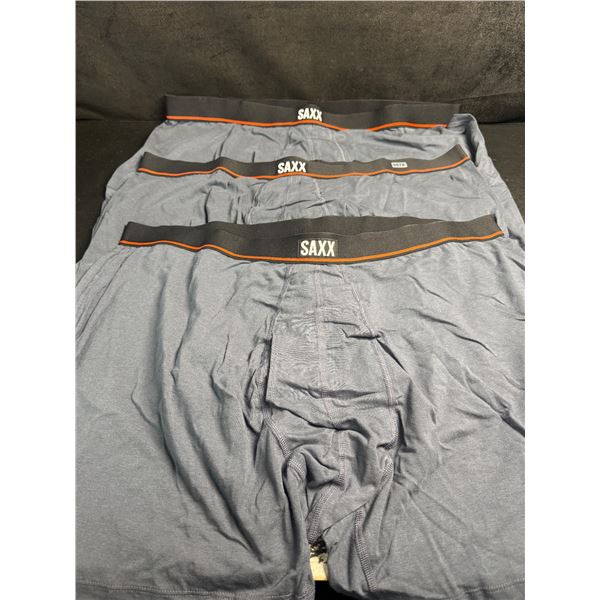 3-Pairs of SAXX Mens Boxers Grey - Non Step Stretch Cotton XXL - New