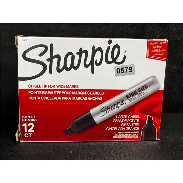 12-Pack of Large Chisel Tip Sharpie Permanent Markers - New