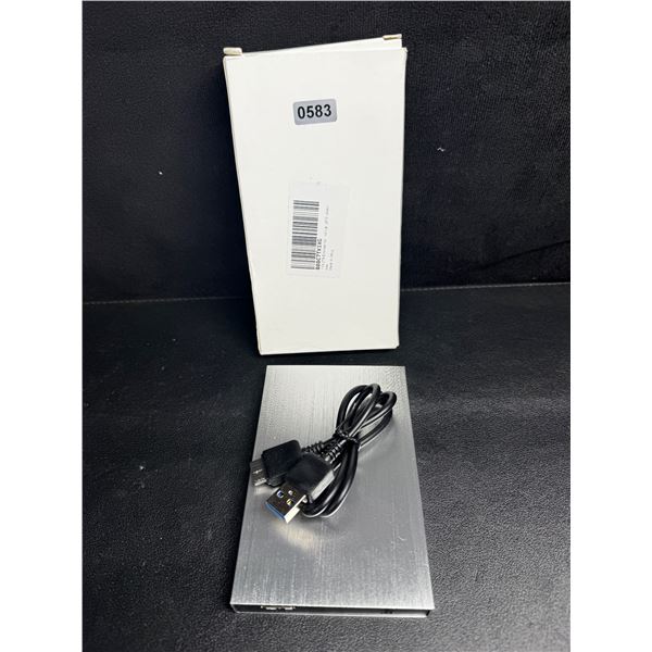 2TB Silver External Portable Flash USB Storage with Cable - New