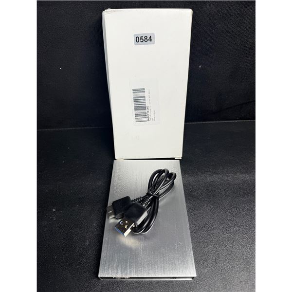 2TB Silver External Portable Flash USB Storage with Cable - New