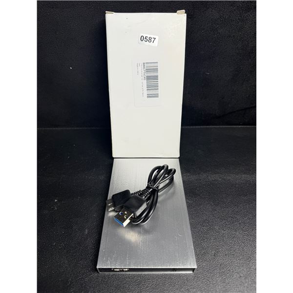 2TB Silver External Portable Flash USB Storage with Cable - New