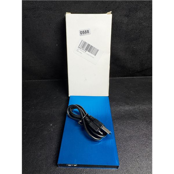 2TB Blue External Portable Flash USB Storage with Cable - New